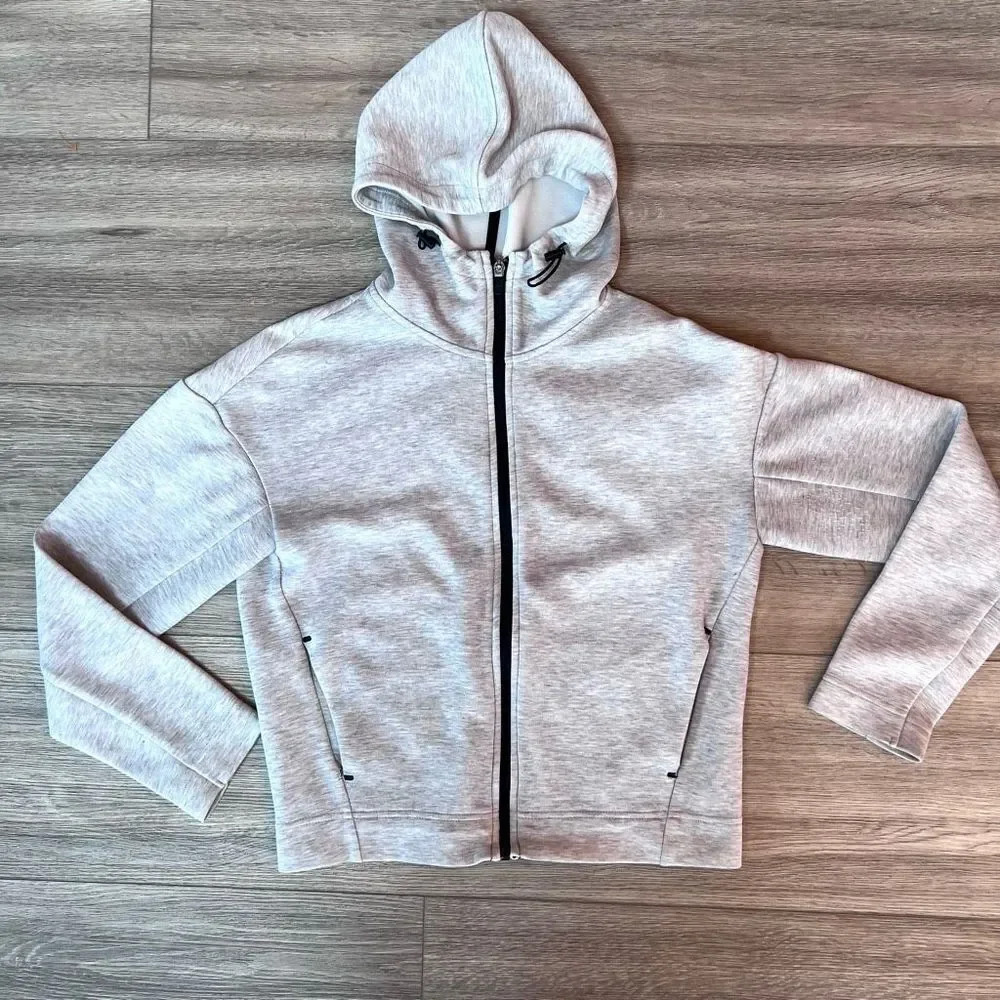 Uniqlo Women's Gray Long Sleeve Straight Hemline Full Zip Up‎ Hoodie Small